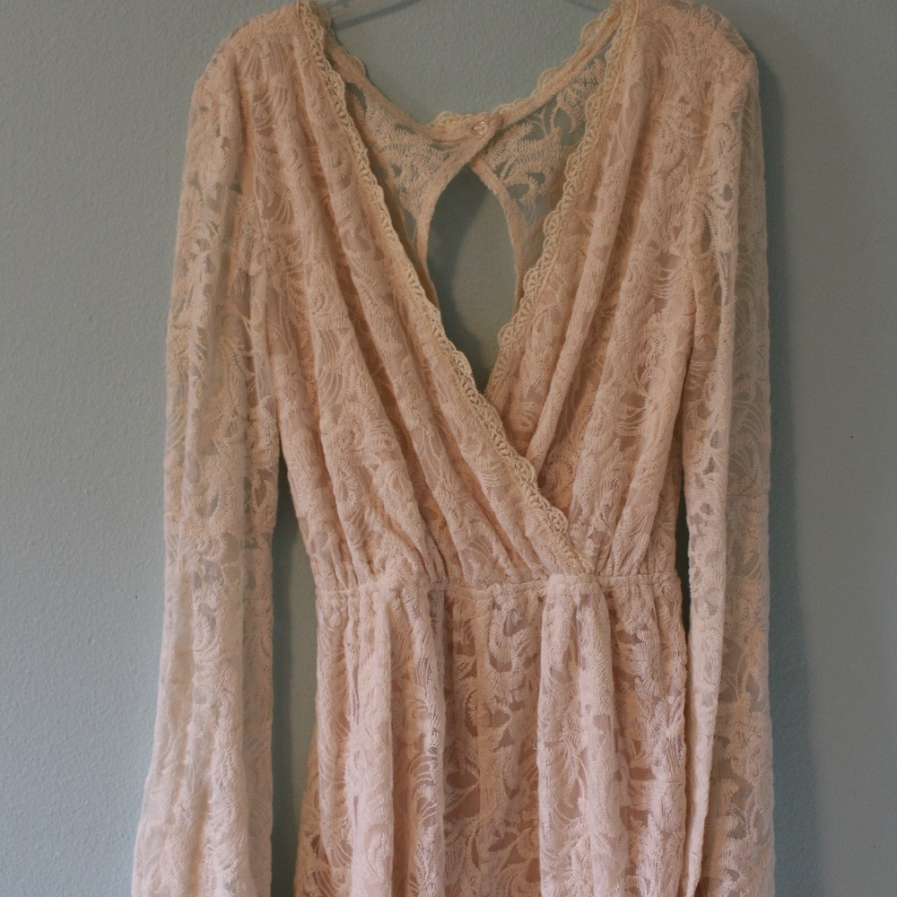 Cream Lace Romper
